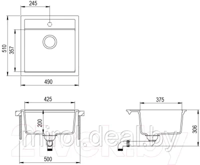 Мойка кухонная Aquasanita SQT100W - фото 2 - id-p191502516