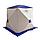 Зимняя палатка куб для рыбалки "СЛЕДОПЫТ", 2-х местная, 3 слоя, цв. бело-синий, фото 7