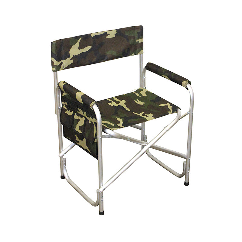 Кресло складное "СЛЕДОПЫТ" 595х450х800 мм, с карманом на подлокотнике, алюминий, арт. PF-FOR-AKS02