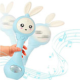 Умный малыш Зайка музыкальная игрушка погремушка (аналог Alilo Алило) голубой, фото 3