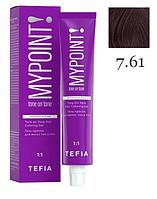 Безаммиачная гель-краска для волос MYPOINT Tone On Tone, тон 7.61 блондин махагоново-пепельный , 60 (TEFIA)