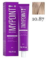 Безаммиачная гель-краска для волос MYPOINT Tone On Tone, тон 10.87 экстра светлый блондин коричнево- (TEFIA)