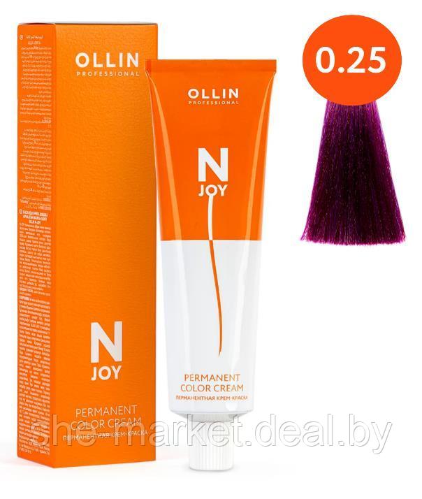 Перманентная крем-краска для волос N-JOY, тон: 0/25 - фиолетово-махагоновый (розовый), 100 мл (OLLIN - фото 1 - id-p173995052