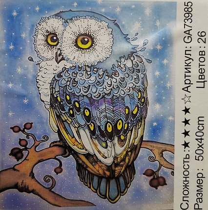 Алмазная мозаика Голубая сова 40х50 см (GA73985), фото 2