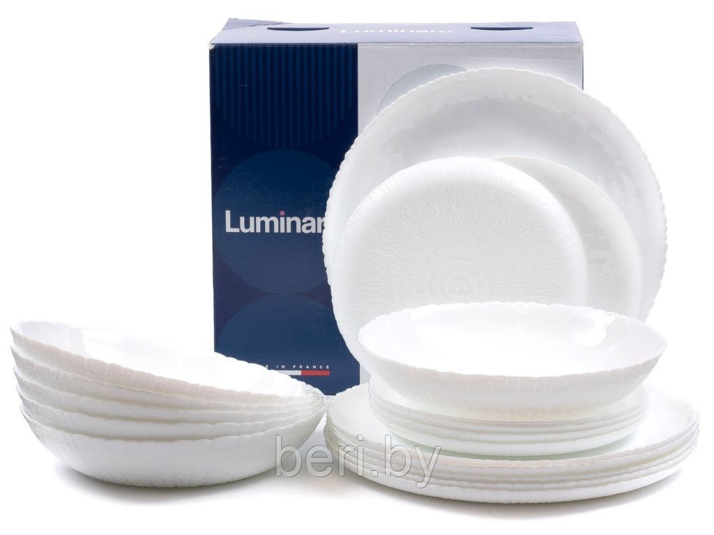 P9101 Столовый сервиз Luminarc Ammonite White, 18 предметов, 6 персон, набор тарелок