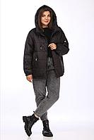 Женская осенняя черная большого размера куртка Lady Secret 6351 черный 58р.