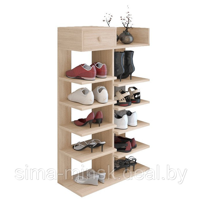 Обувница, этажерка для обуви «КарлСон24» Scandi, 35 х 50 х 110 см, цвет дуб сонома - фото 1 - id-p191529619