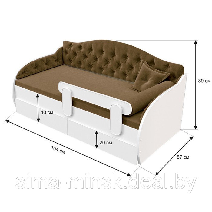 Кровать-тахта «КарлСон24» «ВЭЛЛИ», 87х165х89 см, коричневая - фото 2 - id-p191529666