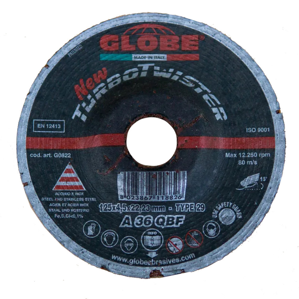 Круг зачистной (шлифовальный) GLOBE TurboTwister 125x4,5  А24