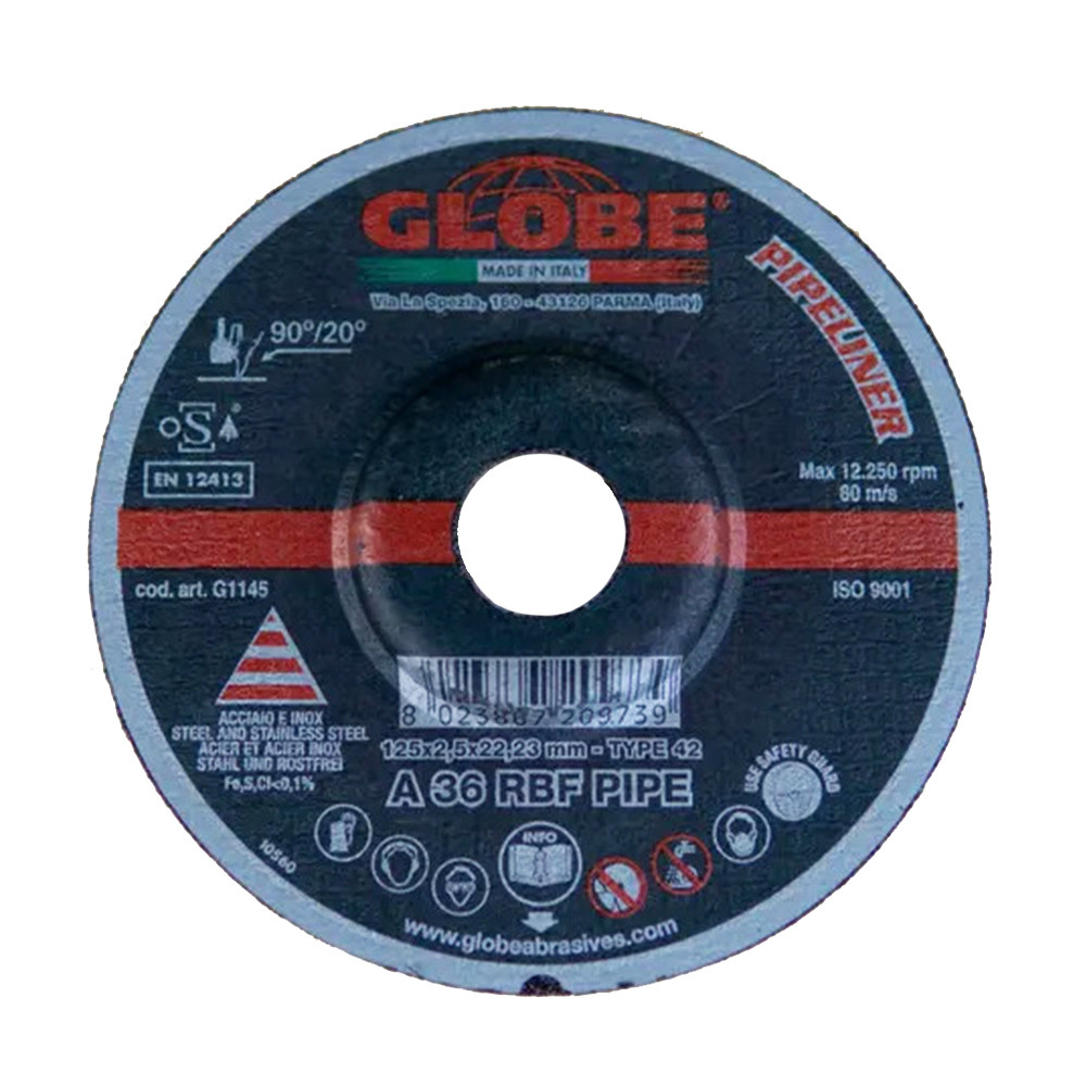 Круг комбинированный GLOBE PIPELINER 125x2,5х22,2 A36 R - фото 1 - id-p191638940