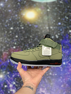 Кроссовки WTR  Nike Air Force 1 Olive Black Mid