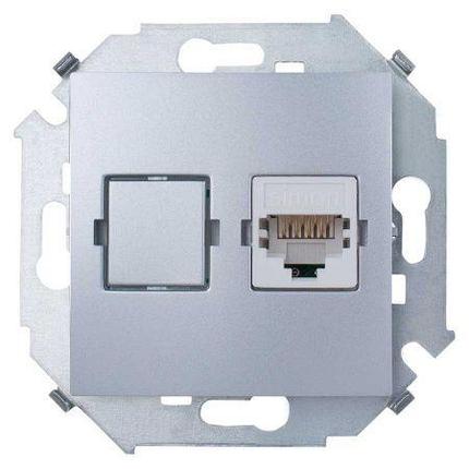 Розетка "Симон" 15 серия, компьютерная RJ45, алюминий 1591598-033, фото 2