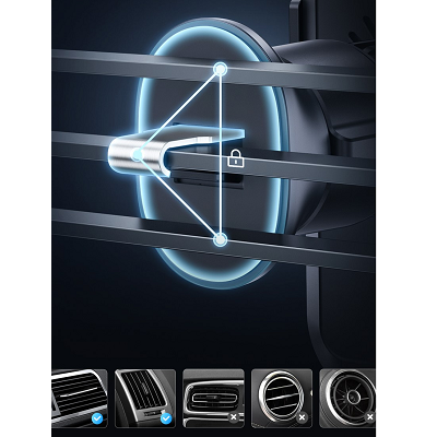 Автомобильный держатель с беспроводной зарядкой Baseus Halo Electric Wireless Charging Car Mount 15W - фото 10 - id-p191661850