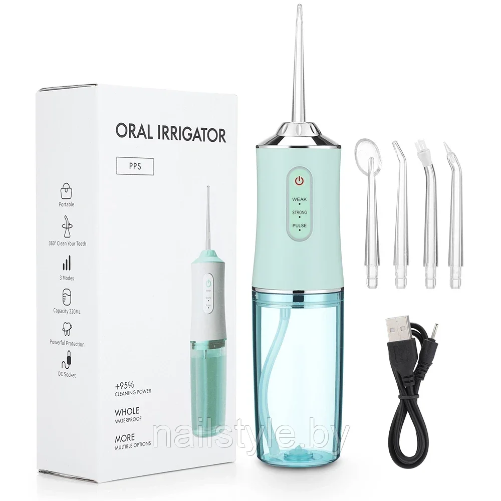 Ирригатор (флоссер) для гигиены полости рта Oral Irrigator 4 сменные насадки - фото 1 - id-p191700813