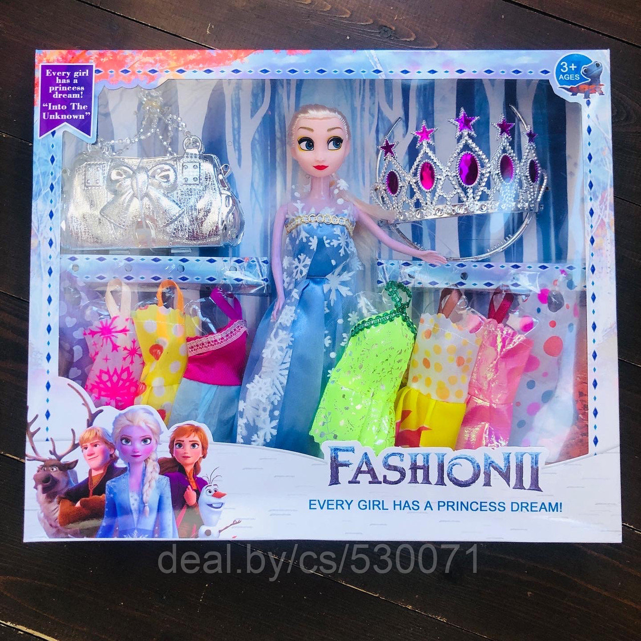 Кукла Эльза с одеждой, короной и сумочкой в наборе (Холодное сердце Flozen), арт. YB036A4 - фото 1 - id-p191701290