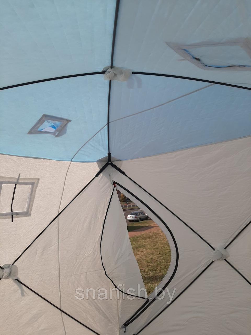 Палатка зимняя утепленная "Селигер-3 термо" 3-х слойная 200*200*210см - фото 8 - id-p191721827