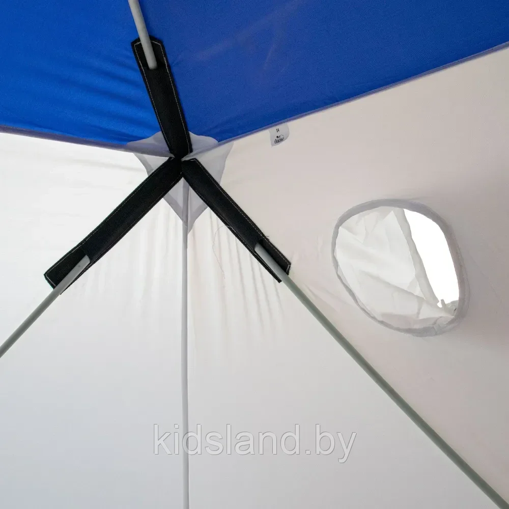 Палатка зимняя куб СЛЕДОПЫТ 1,5 х1,5 м, Oxford 240D PU 1000, 2-местная, цв. бело-синий. - фото 5 - id-p190876708