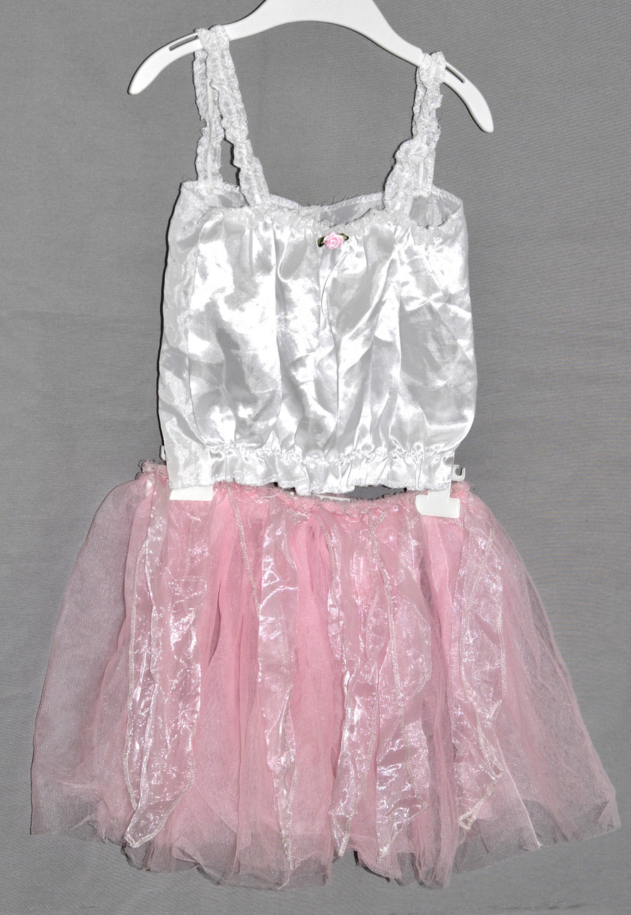Комплект танцевально-карнавальный на 5-6 лет бело-розовый