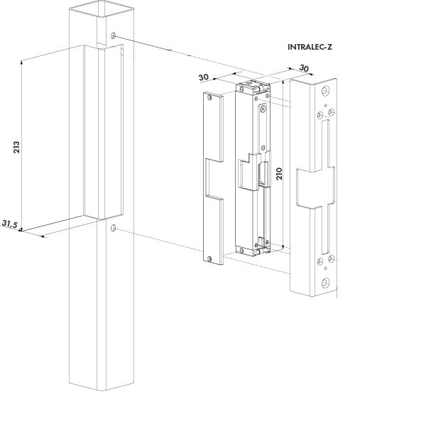 Уличная электрическая защёлка LOCINOX INTRALEC-Z-40-9005-E - фото 5 - id-p176692789