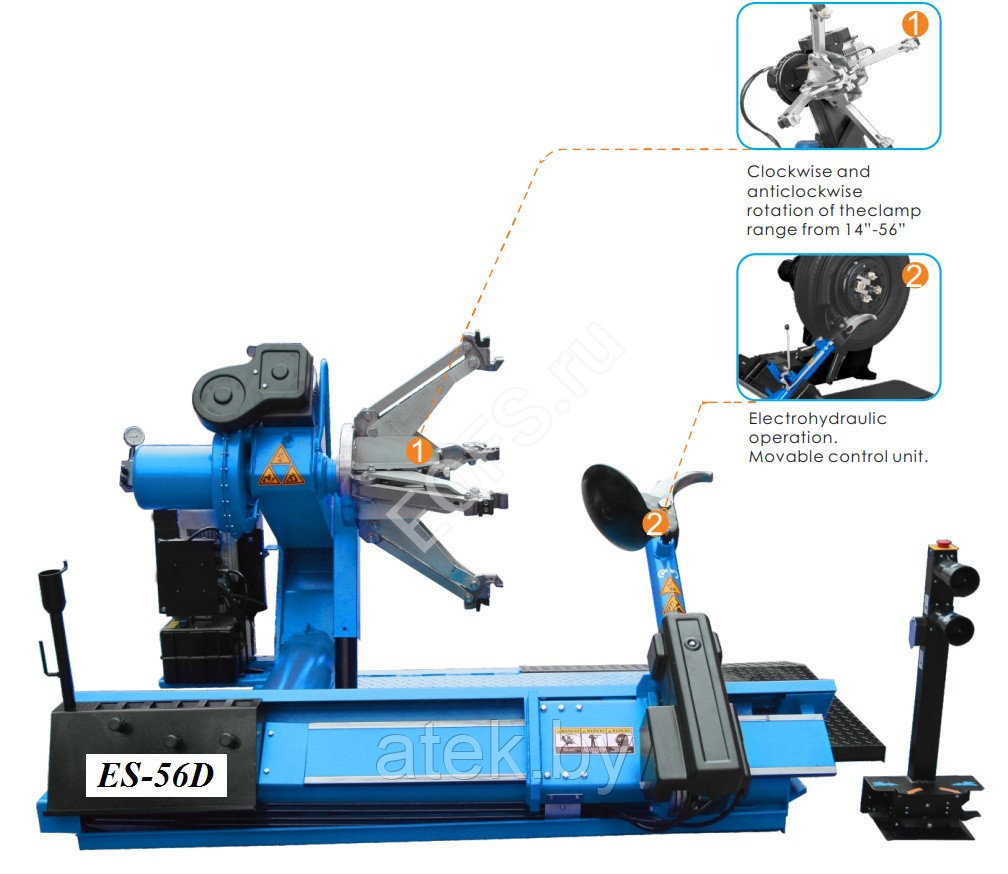 Станок шиномонтажный грузовой ATEK ES-56D НЕМЕЦКАЯ гидравлика BUCHER HYDRAULICS. - фото 4 - id-p160243708