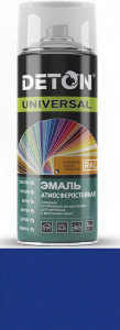 Эмаль алкидная DETON UNIVERSAL (Синяя RAL 5010) атмосферостойкая, аэрозоль 520 мл, фото 2