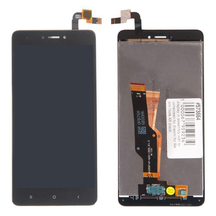 Дисплей (экран в сборе) для телефона Xiaomi Redmi Note 4X, черный - фото 1 - id-p87966590