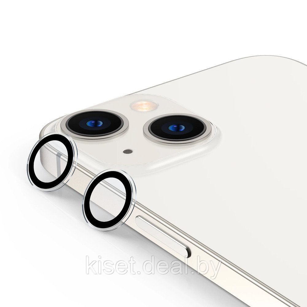 Защитное стекло KST на линзы задней камеры для Apple iPhone 14 / 14 Plus с окантовкой черный - фото 1 - id-p191735725
