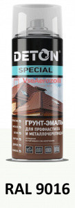 Грунт-эмаль DETON SPECIAL (Белый транспортный RAL 9016) для профнастила и металлочерепицы, аэрозоль