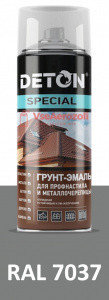 Грунт-эмаль DETON SPECIAL (Пыльно-серый RAL 7037) для профнастила и металлочерепицы, аэрозоль 520 мл, фото 2