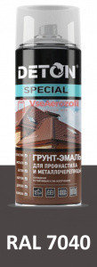 Грунт-эмаль DETON SPECIAL (Серо-коричневый RAL 8019) для профнастила и металлочерепицы, аэрозоль 520, фото 2