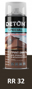 Грунт-эмаль DETON SPECIAL (Темно-коричневый RR 32) для профнастила и металлочерепицы, аэрозоль 520 м