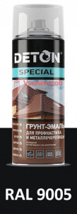 Грунт-эмаль DETON SPECIAL (Черный RAL 9005) для профнастила и металлочерепицы, аэрозоль 520 мл - фото 1 - id-p127692520