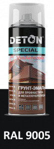 Грунт-эмаль DETON SPECIAL (Черный RAL 9005) для профнастила и металлочерепицы, аэрозоль 520 мл, фото 2