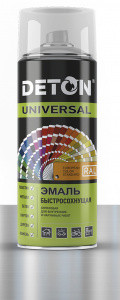 Эмаль акриловая DETON UNIVERSAL (Хром Bright CHROM) быстросохнущая, аэрозоль 520 мл