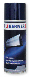 Антикоррозийный цинковый спрей Berner с содержанием алюминия светло-серого цвета, фото 2