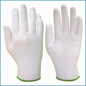 Перчатки нейлоновые белые с полиуретановым покрытием - фото 1 - id-p127693852