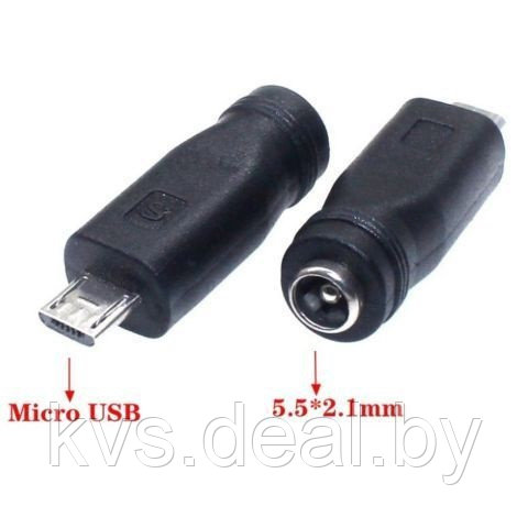 Переходник MMUSB-5.5/2.1 / гнездо 5.5x2.1мм на штекер micro USB - фото 1 - id-p191776817