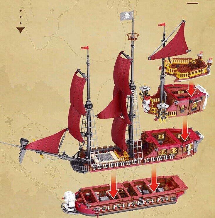 Детский Конструктор пиратский корабль Месть Королевы Анны 3066 дет. Reobrix 66010 - фото 8 - id-p191776911