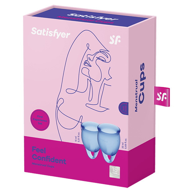 Набор менструальных чаш Satisfyer Feel Confident, синий - фото 4 - id-p190864397
