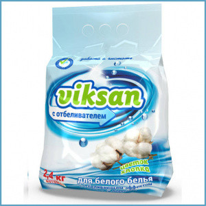 Порошок для стирки VIKSAN автомат с отбеливателем для белого Цветок хлопка, 2,4 кг