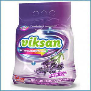 Порошок для стирки VIKSAN автомат с пятновыводителем для цветного Цветущая лаванда, 2.4 кг, фото 2