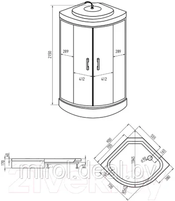 Душевая кабина Erlit ER3509P-C3 - фото 6 - id-p191797024