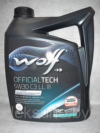 WOLF OfficialTech 5W-30 LL III 5л моторное масло (Бельгия) для Volkswagen, фото 2