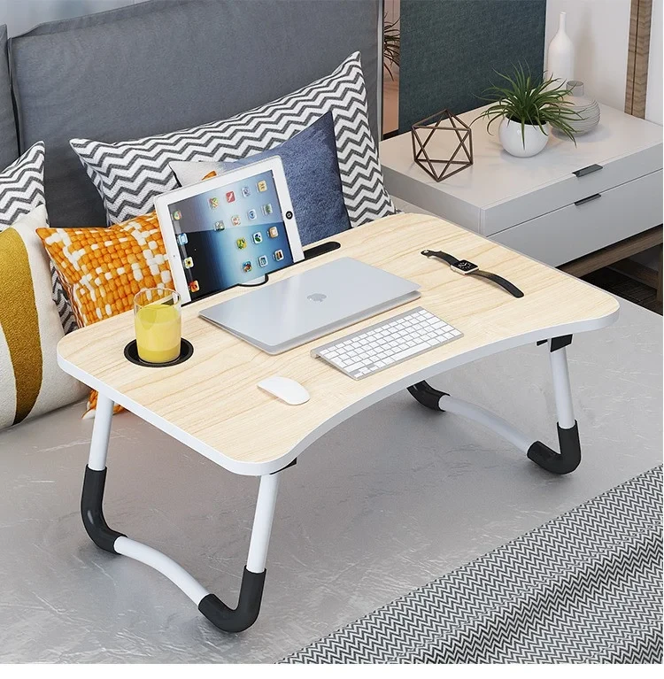 Складной стол (столешница) для ноутбука / планшета с подстаканником Folding Table, 59х40 см+подарок - фото 1 - id-p191839382