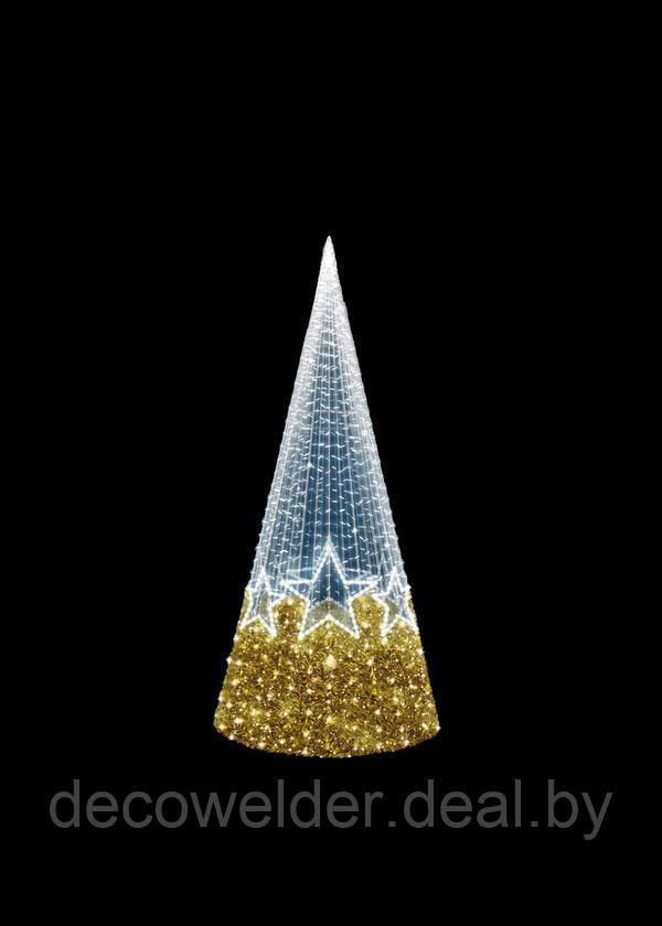 Светящаяся Конус-елка со звездами - 3D - фото 1 - id-p191819329