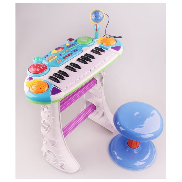 Детский синтезатор Joy Toy 7235 (пианино,орган) с микрофоном, стульчиком, светом и звуком,Минск - фото 2 - id-p24589484