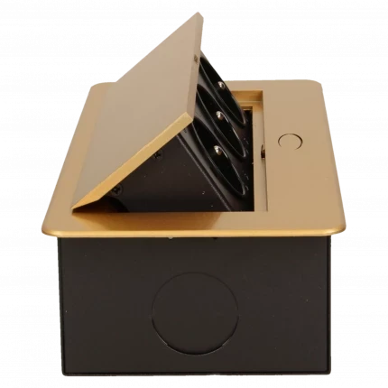 Блок розеточный встраиваемый Orno 3x2P+E со шторками, без кабеля, 3600Вт, металл, золотой - фото 2 - id-p191829004