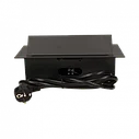 Блок розеточный встраиваемый Orno 3x2P+E со шт., острый край, кабель 1,5m, 3600Вт, металл, черный, фото 3