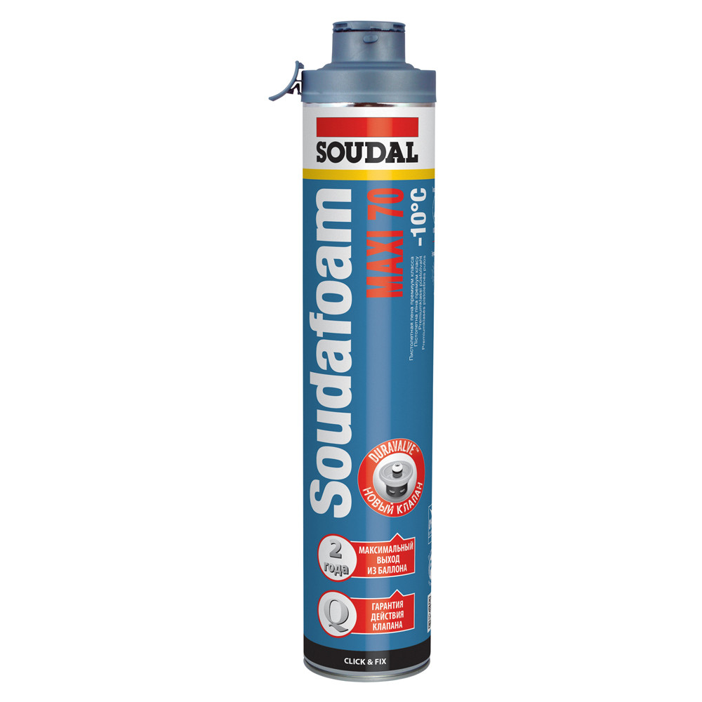 Монтажная пена пистолетная Soudal Soudafoam Maxi 70 Click & Fix ЗИМНЯЯ - фото 1 - id-p191866432