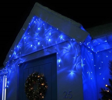 Светодиодная гирлянда уличная Бахрома 12 метров синяя - фото 3 - id-p191915824